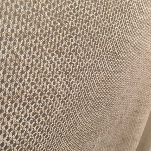 Anthro Sita Murt Linen Blend Open Weave Crochet Back 3/4 Sleeve Draped Cardigan - Picture 8 of 12